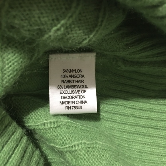 LUCIDITY KNIT V-NECK GREEN SOFT SWEATER size L - Picture 6 of 7